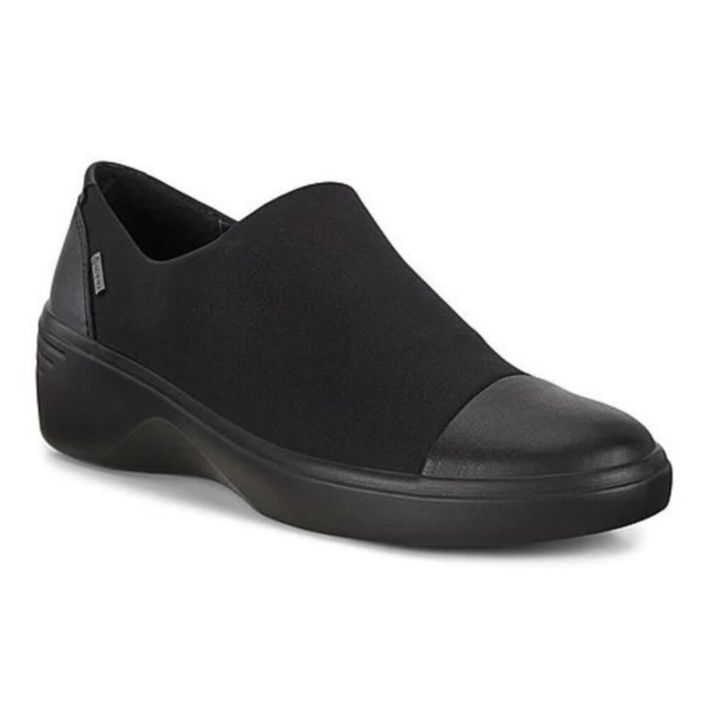Ecco Soft 7 Wedge Slip On Shoes in Black